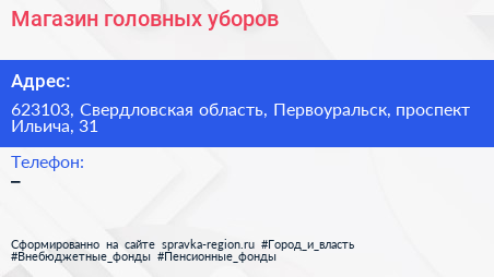 Нажмите, чтобы скачать визитку Магазин головных уборов - визитка