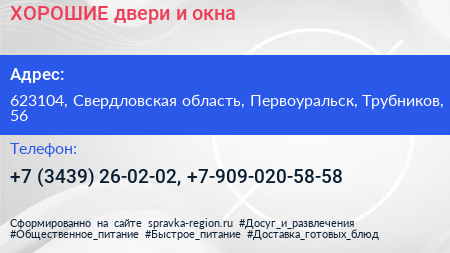 ХОРОШИЕ двери и окна - визитка