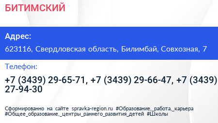 БИТИМСКИЙ - визитка