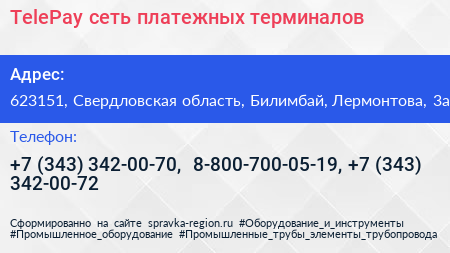 TelePay сеть платежных терминалов - визитка
