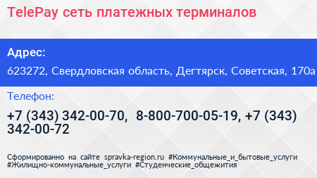 TelePay сеть платежных терминалов - визитка