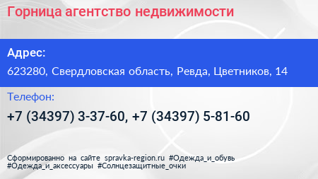 Горница агентство недвижимости - визитка