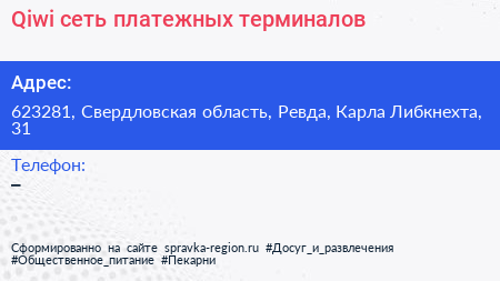 Qiwi сеть платежных терминалов - визитка