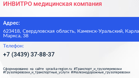 ИНВИТРО медицинская компания - визитка