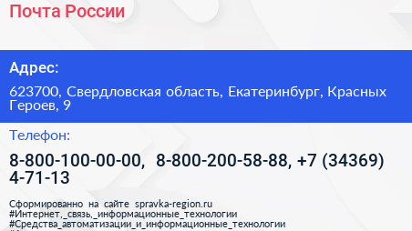 Почта России - визитка
