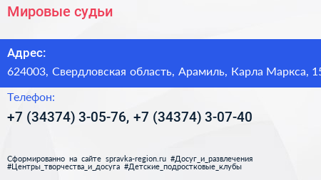 Мировые судьи - визитка