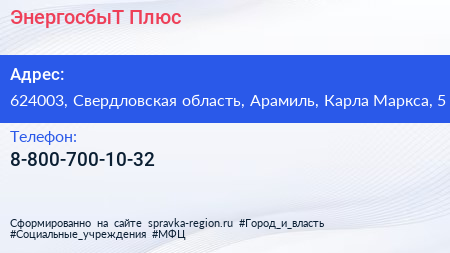 Нажмите, чтобы скачать визитку ЭнергосбыТ Плюс - визитка