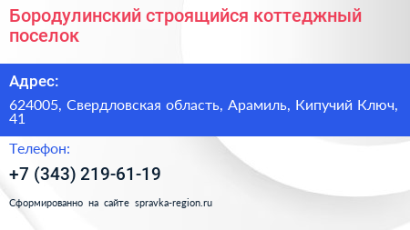 Бородулинский строящийся коттеджный поселок - визитка