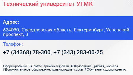 Технический университет УГМК - визитка
