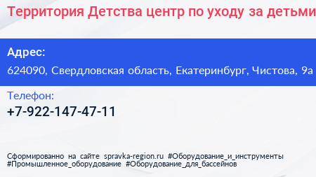 Территория Детства центр по уходу за детьми - визитка