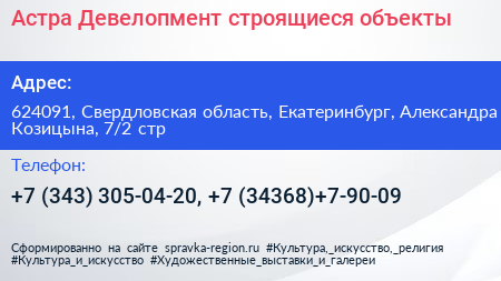 Астра Девелопмент строящиеся объекты - визитка