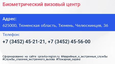 Биометрический визовый центр - визитка