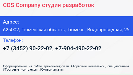 CDS Company студия разработок - визитка