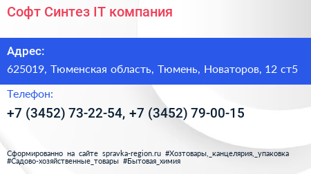 Софт Синтез IT компания - визитка