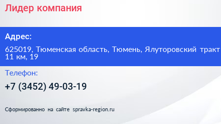 Лидер компания - визитка
