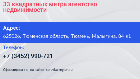 33 квадратных метра агентство недвижимости - визитка