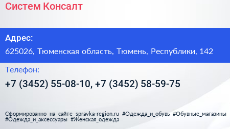 Систем Консалт - визитка