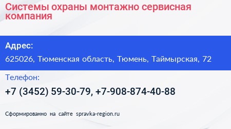 Системы охраны монтажно сервисная компания - визитка