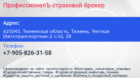 ПрофессионалЪ страховой брокер - визитка
