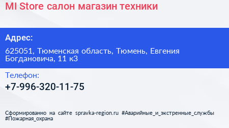MI Store салон магазин техники - визитка