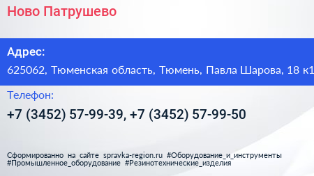 Ново Патрушево - визитка