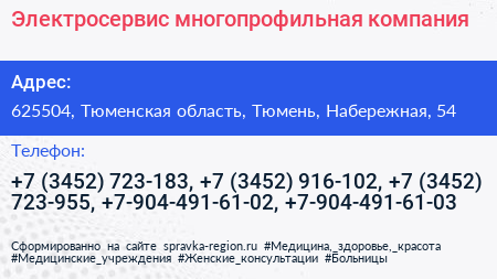 Электросервис многопрофильная компания - визитка