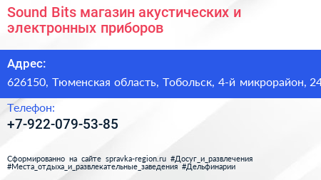 Sound Bits магазин акустических и электронных приборов - визитка