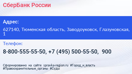 СберБанк России - визитка