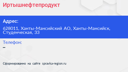 Нажмите, чтобы скачать визитку Иртышнефтепродукт - визитка