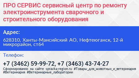 ПРО СЕРВИС сервисный центр по ремонту электроинструмента сварочного и строительного оборудования - визитка