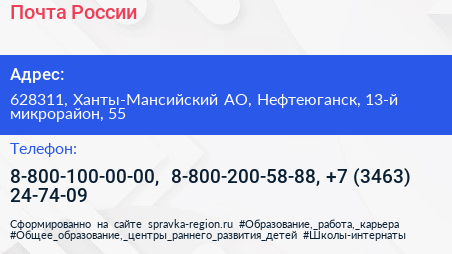 Почта России - визитка