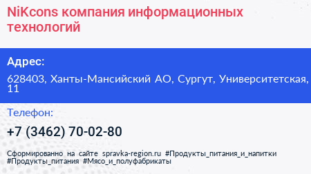 NiKcons компания информационных технологий - визитка