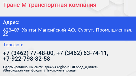 Транс М транспортная компания - визитка