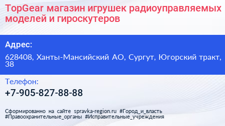 Нажмите, чтобы скачать визитку TopGear магазин игрушек радиоуправляемых моделей и гироскутеров - визитка