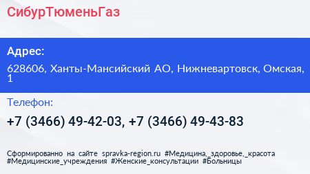 СибурТюменьГаз - визитка