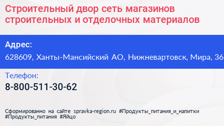 Строительный двор сеть магазинов строительных и отделочных материалов - визитка