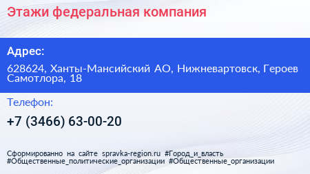 Этажи федеральная компания - визитка