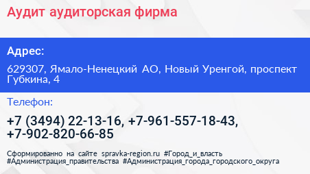 Аудит аудиторская фирма - визитка