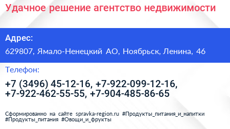 Удачное решение агентство недвижимости - визитка