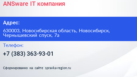 ANSware IT компания - визитка