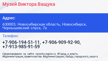 Музей Виктора Ващука - визитка