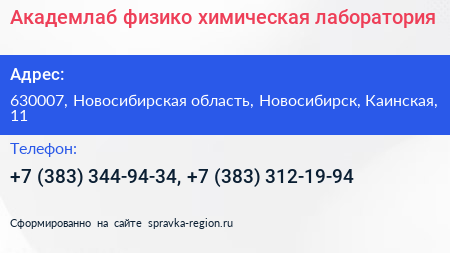 Академлаб физико химическая лаборатория - визитка