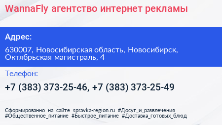 WannaFly агентство интернет рекламы - визитка