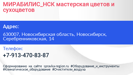 МИРАБИЛИС_НСК мастерская цветов и сухоцветов - визитка