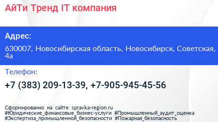 АйТи Тренд IT компания - визитка
