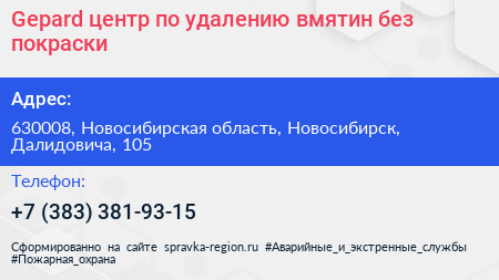 Gepard центр по удалению вмятин без покраски - визитка