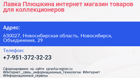 Лавка Плюшкина интернет магазин товаров для коллекционеров - визитка