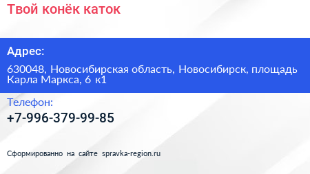 Твой конёк каток - визитка