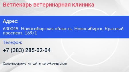 Ветлекарь ветеринарная клиника - визитка