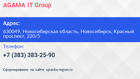 AGAMA IT Group - визитка